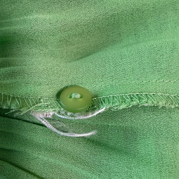 Allison Taylor Womens Lime Green Pleated Ruffle Bell Sleeve Blouse Large - Picture 8 of 11